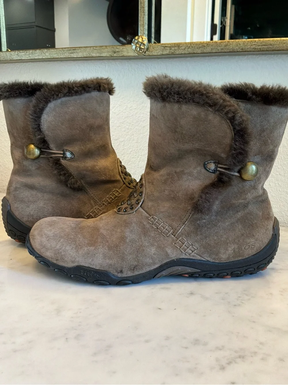 Taos Trinket Women’s Suede Fur-Lined Winter Boots with Stud Detail